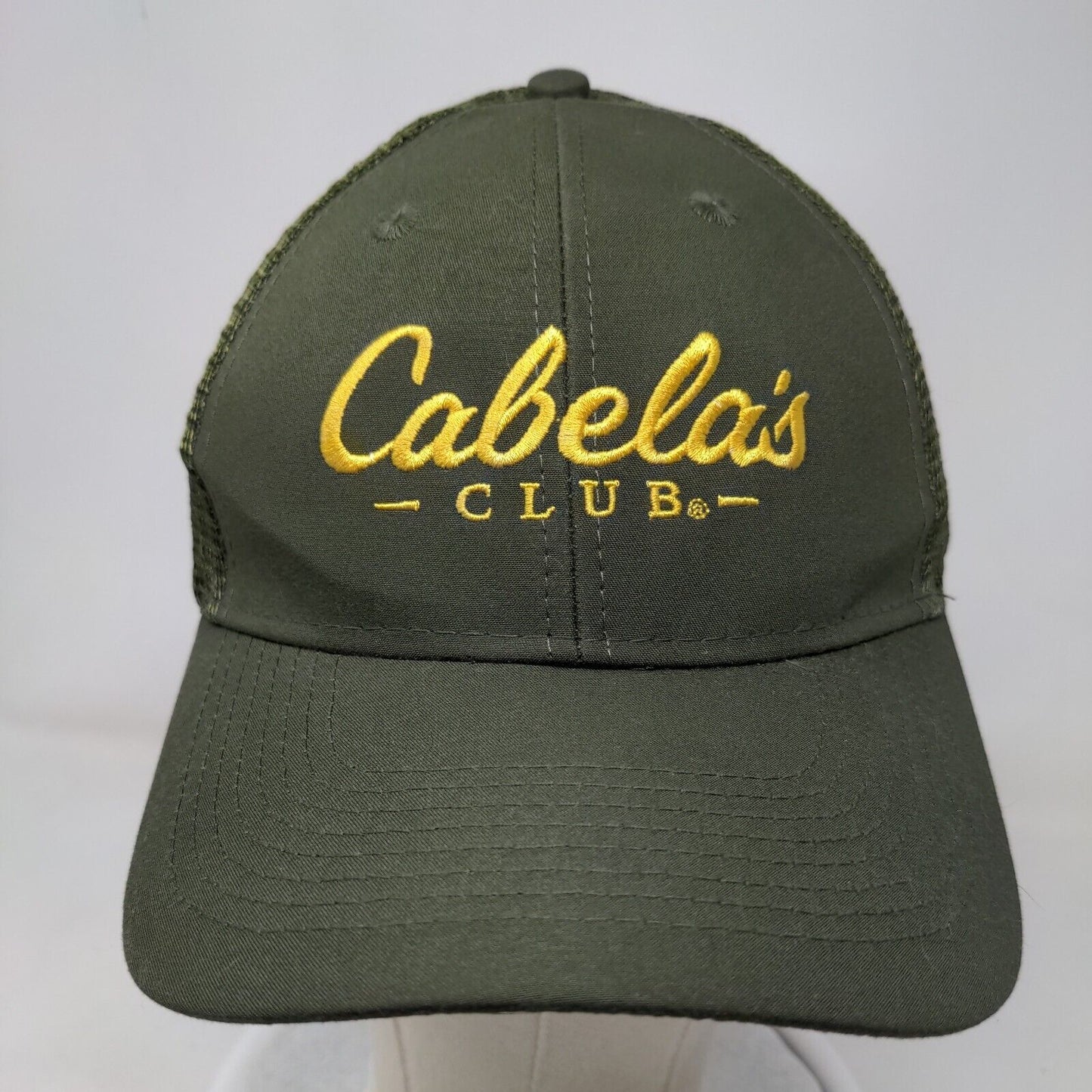 Cabela's Club Snapback Mesh Back Trucker Hat Green One Size Embroidered