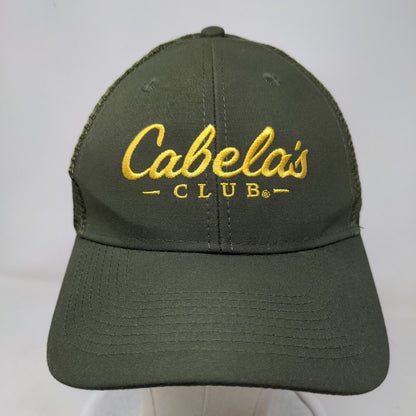 Cabela's Club Snapback Mesh Back Trucker Hat Green One Size Embroidered
