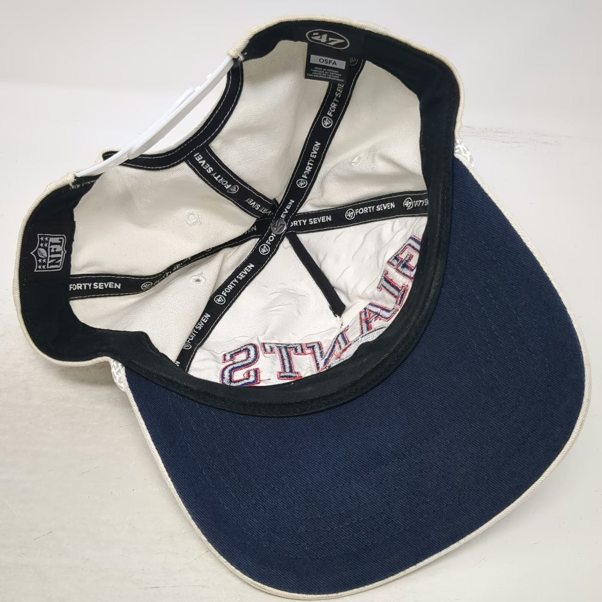 New York Giants NFL '47 5 Panel White One Size Hat Rope Football Helmet Logo
