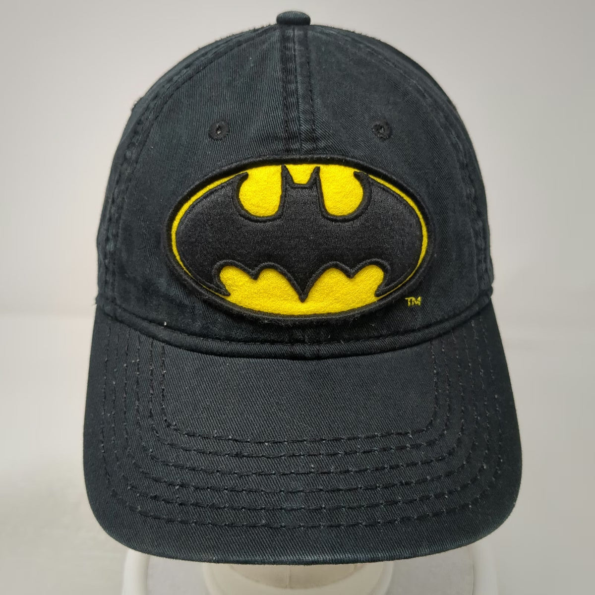 Bioworld Batman Logo Snapback Hat Black One Size Embroidered Gray Underbrim