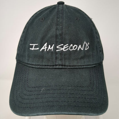 OTTO I Am Second Baseball Cap Black One Size Embroidered Cotton Slideback Hat