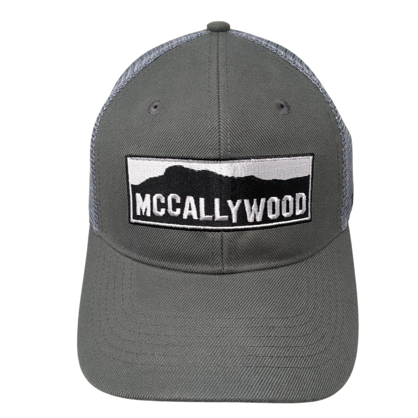 McCally Wood Snapback Trucker Hat Gray One Size Adjustable Mesh Back Vie Gear