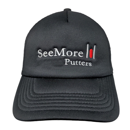 SeeMore Putters Snapback Trucker Hat Black OSFM Adjustable Mesh Back 5 Panel