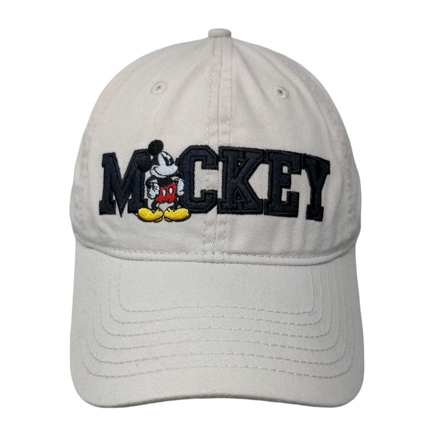 Mickey Mouse Slideback Hat Cream One Size Embroidered 6 Panel Disney