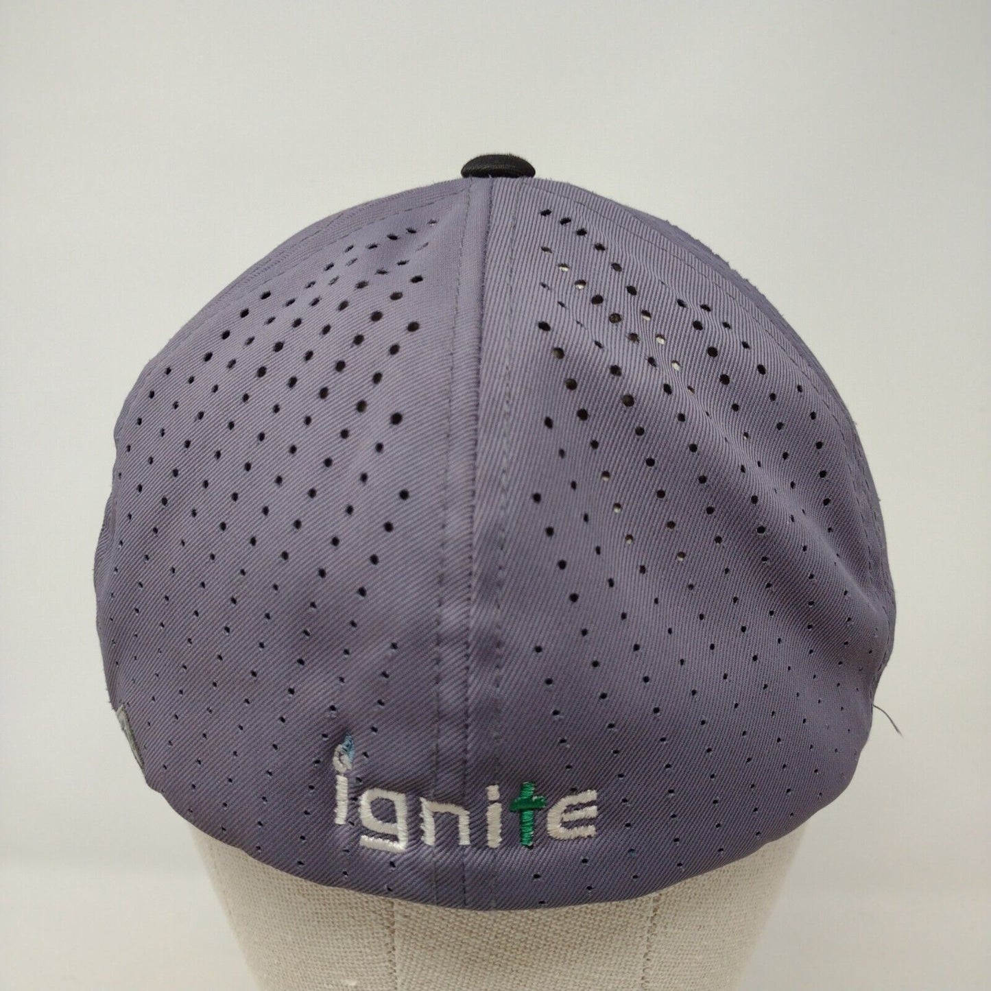 Ignite Fitted Hat Gray S/M Breathable Embroidered 6 Panel 474F Pacific Headwear