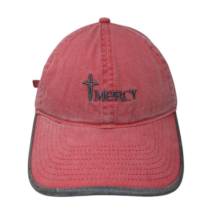 Mercy Slideback Hat Red One Size Adjustable Embroidered North End