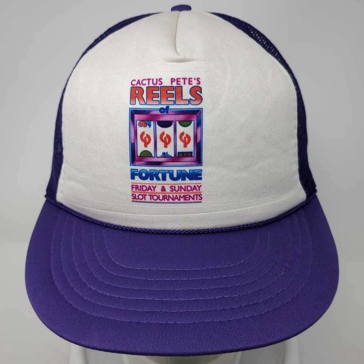Almac Trucker Hat Purple One Size Mesh Snapback Cactus Pete's Casino Slot hat