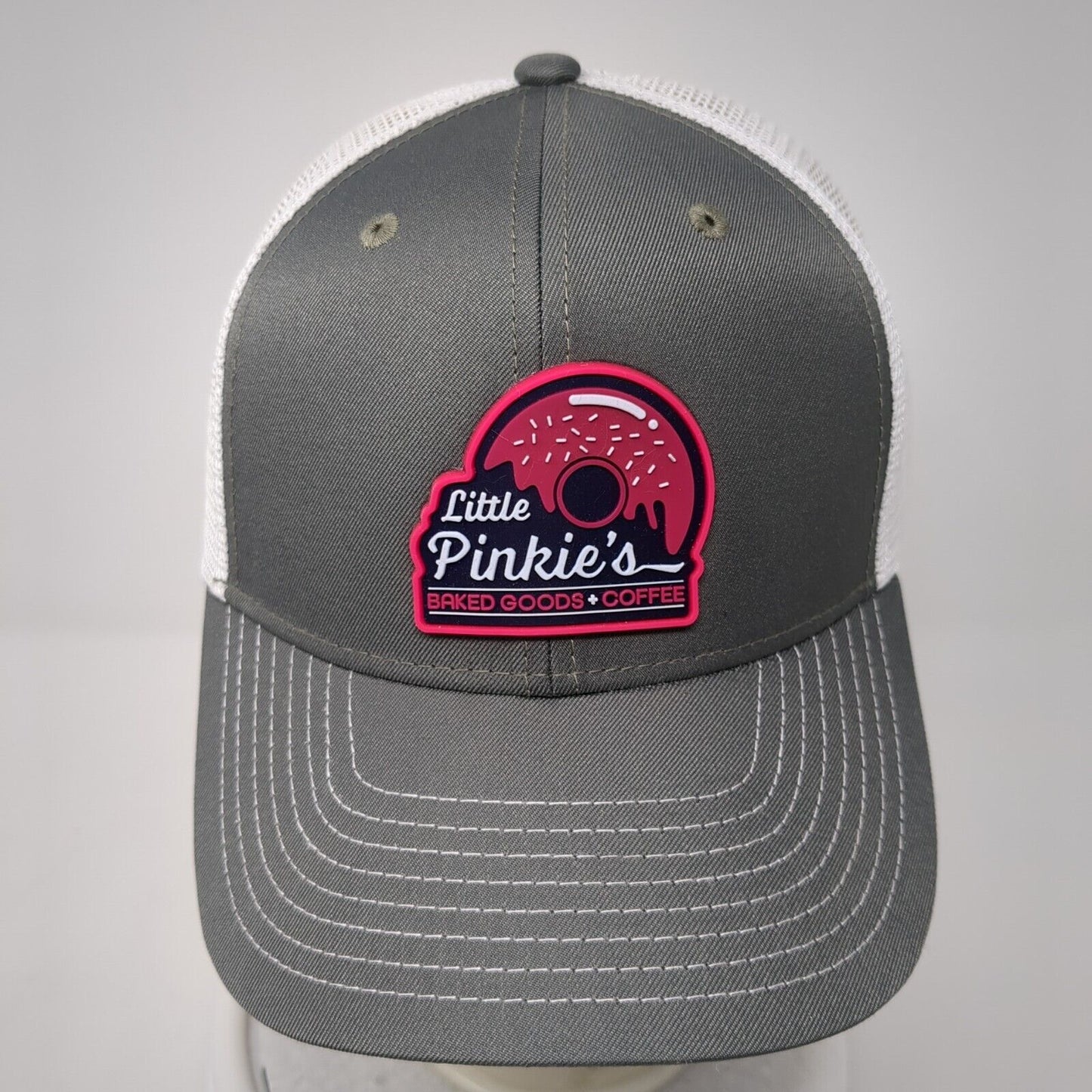 Little Pinkie's Baked Goods Coffee Trucker Hat Gray One Size Mesh Back