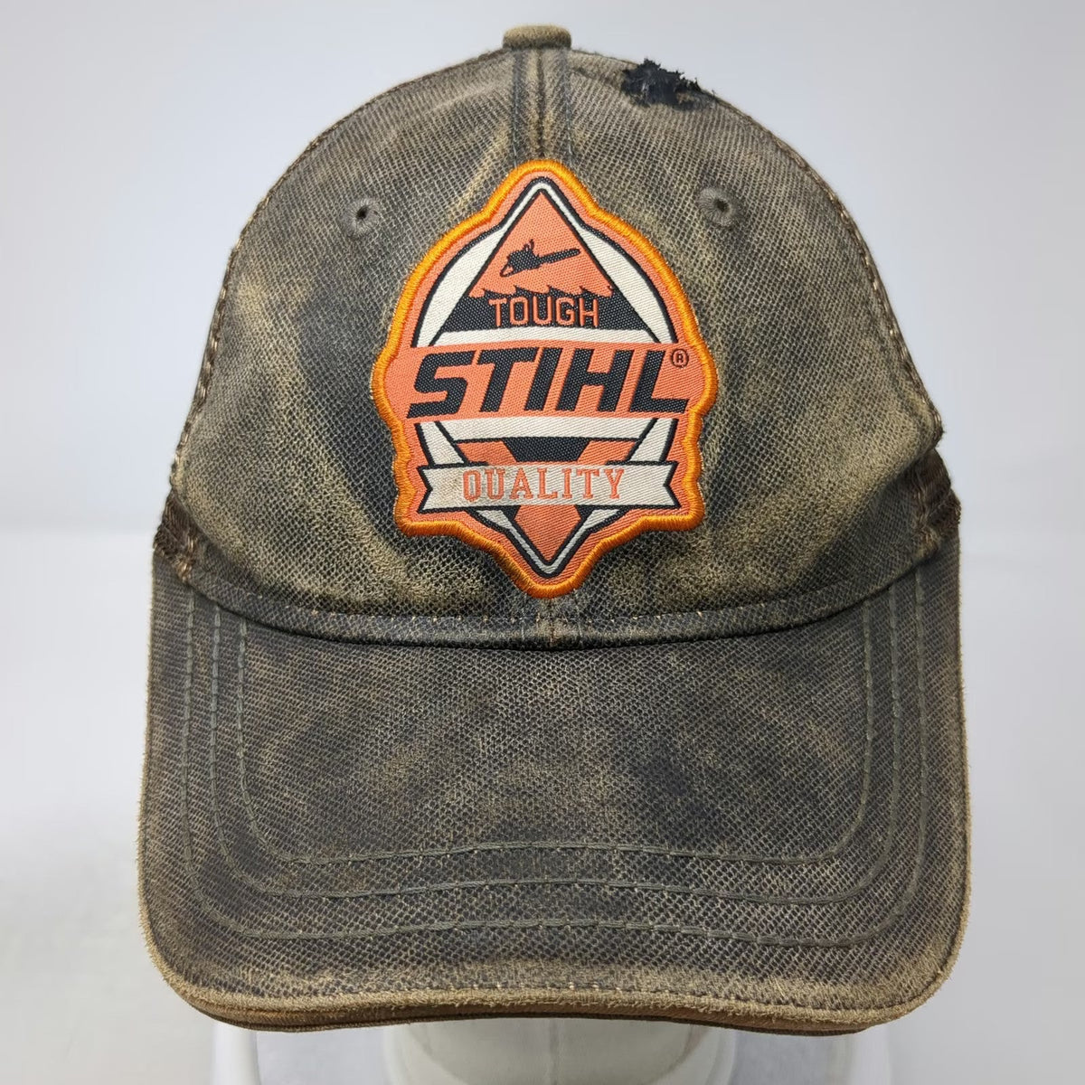 STIHL Baseball Cap Brown One Size Mesh Back Patch Strapback Chainsaw Tough hat