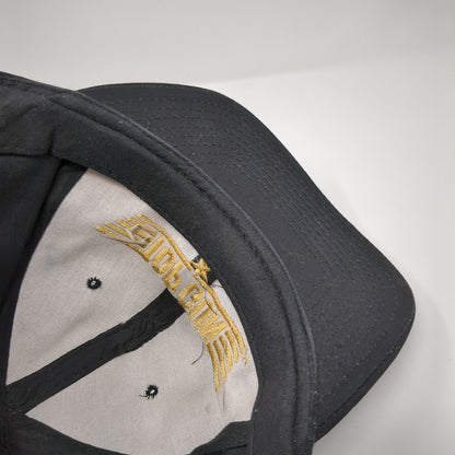 Top Gun Snapback Hat Black OSFA Adjustable Embroidered Solid 6 Panel