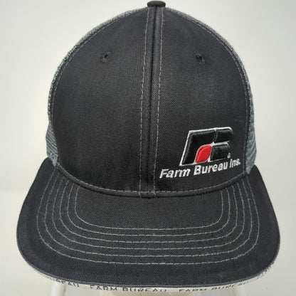 Buck's Bags Farm Bureau Ins Trucker Hat Black One Size Mesh Snapback Brim Logo