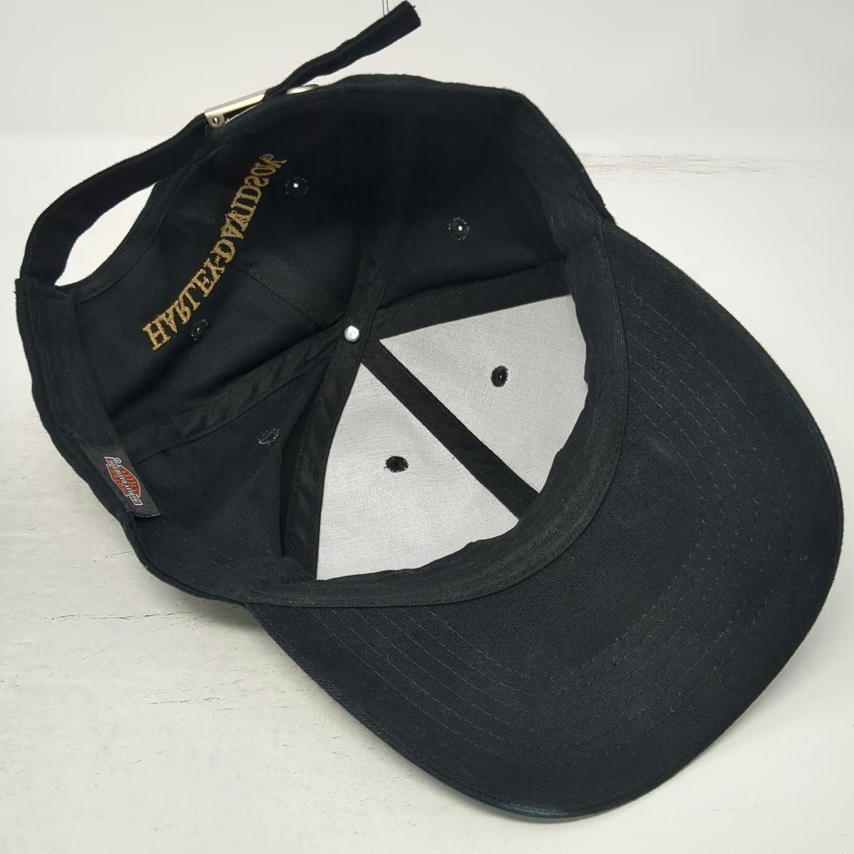 Harley-Davidson Baseball Cap Black One Size Police Badge Gold Embroidery Hat