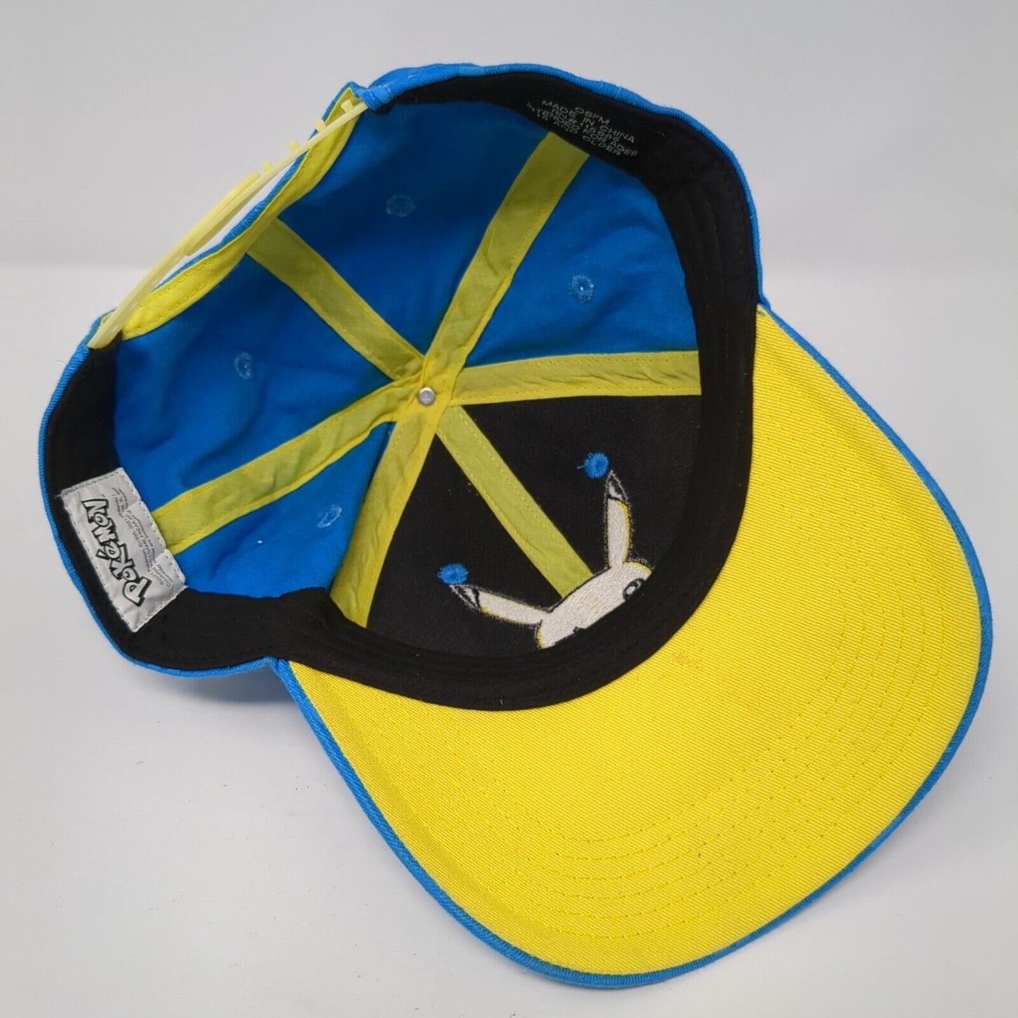 Pikachu Snapback Hat Blue One Size Adjustable Embroidered 6 Panel Pokemon