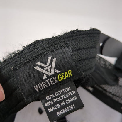 Vortex Snapback Trucker Hat Black One Size Adjustable Embroidered Mesh Back