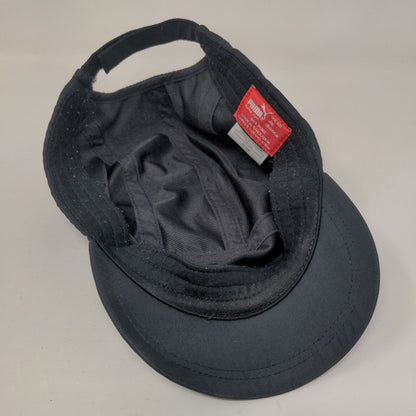 PUMA Strapback 5 Panel Hat Black One Size Adjustable Solid Vent Holes