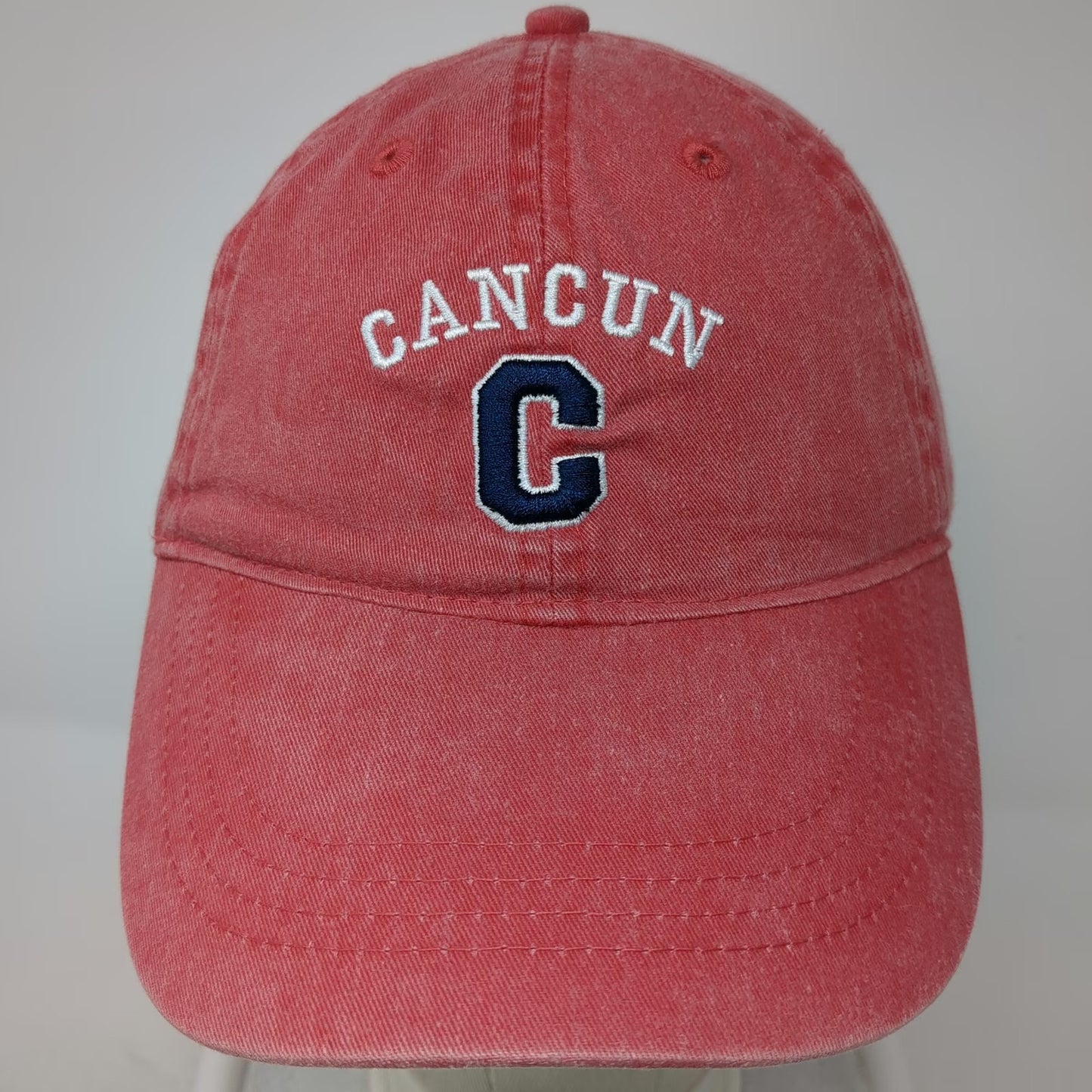 OTTO CAP Baseball Cap Red One Size Cancun Embroidered Slideback Cotton Hat