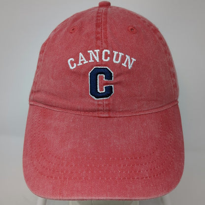 OTTO CAP Baseball Cap Red One Size Cancun Embroidered Slideback Cotton Hat