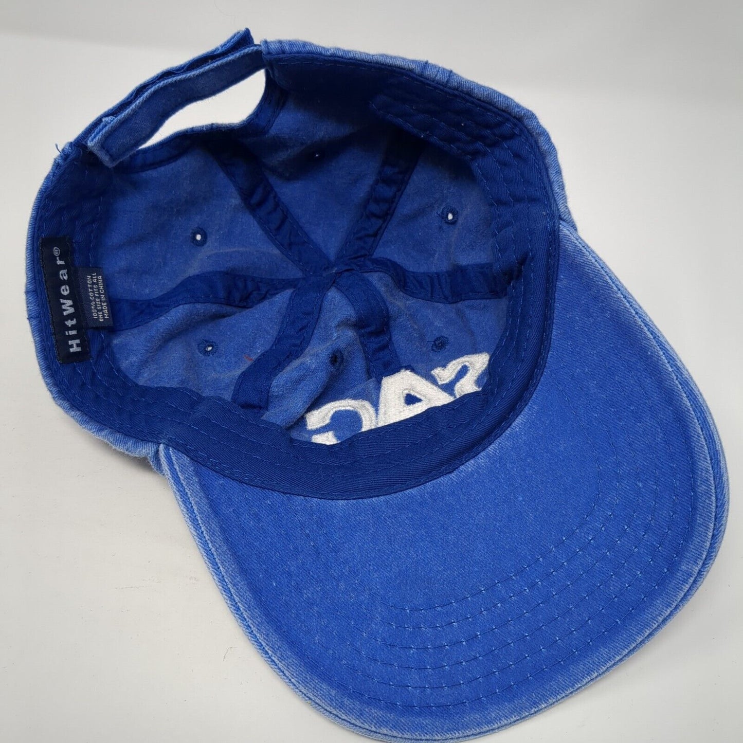 SAC Strapback Hat Blue One Size Adjustable Embroidered Solid Hit Wear
