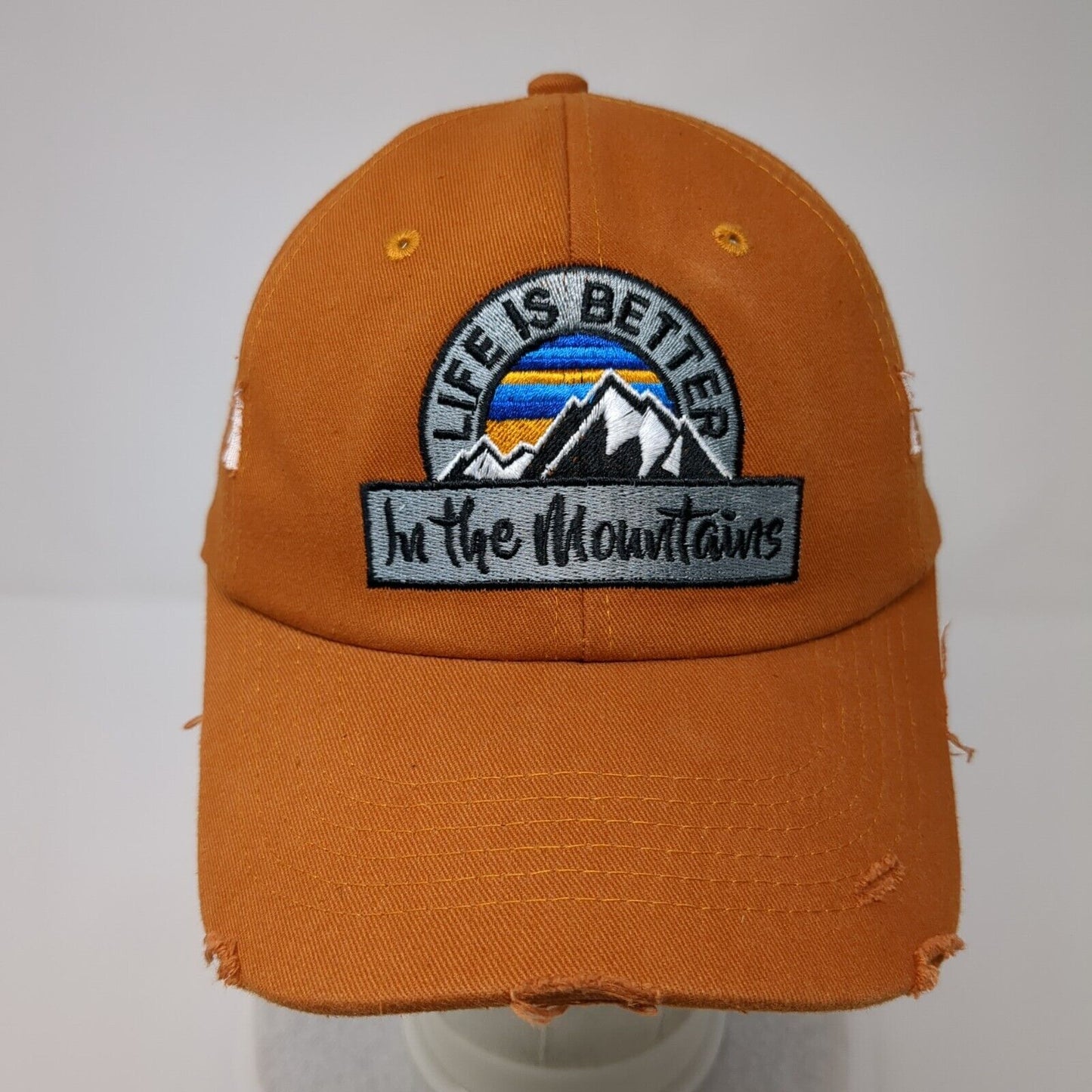 Life Is Better In The Mountains Slideback Hat Orangish-Brown OSFA Solid