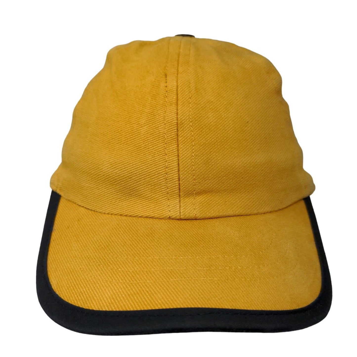 Unbranded Slideback Hat Yellow One Size Adjustable Vented Holes 6 Panel Blank