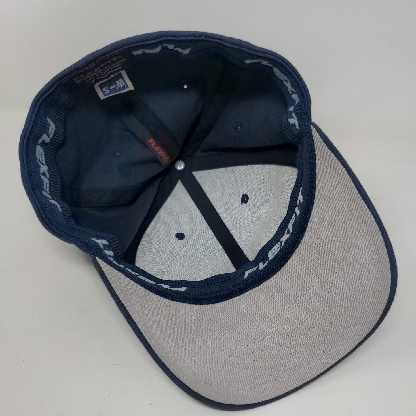 Yupoong Fitted Hat Blue S/M Flexfit Lightweight Vented Holes 6 Panel Blank