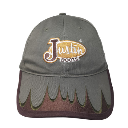 Justin Boots Strapback Hat Brown One Size Adjustable Embroidered Outdoor