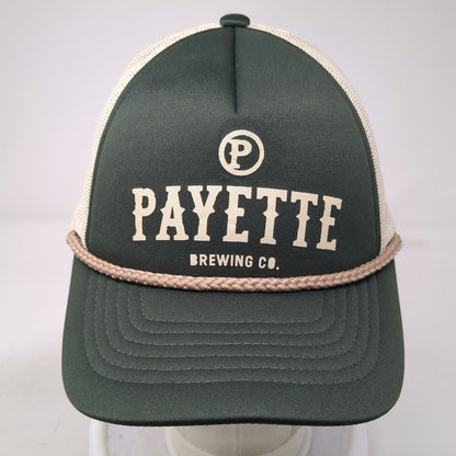 Richardson Trucker Hat Green Beige One Size Payette Brewing Co Mesh Back Rope