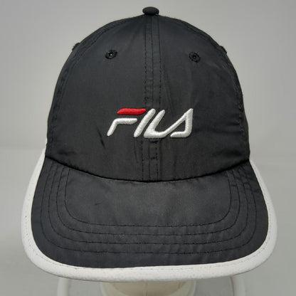 Fila Baseball Cap Black White Red One Size Strapback Polyester Performance Hat