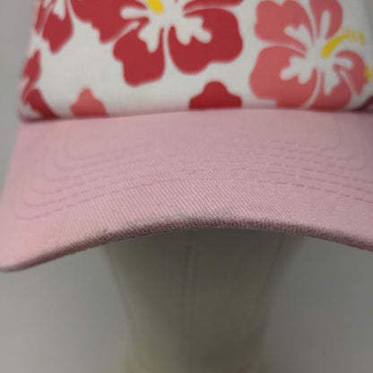 Unbranded Women's Snapback Mesh Back Hat Pink Size OS Floral Graphic 100% Cotton