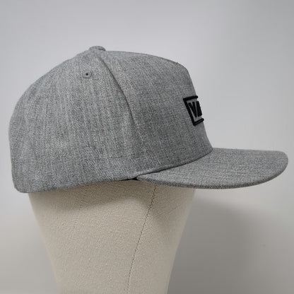 Vans 5 Panel Gray Black Snapback One Size Flat Brim Embroidered Logo Patch Hat