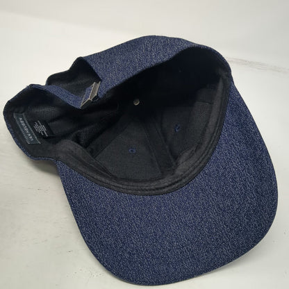 Van Heusen Baseball Cap Blue One Size Metal Logo Heathered Wool Blend Hat