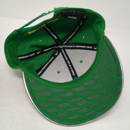 Nike Oregon Ducks NCAA Snapback Hat Green Yellow Silver One Size Metallic Brim