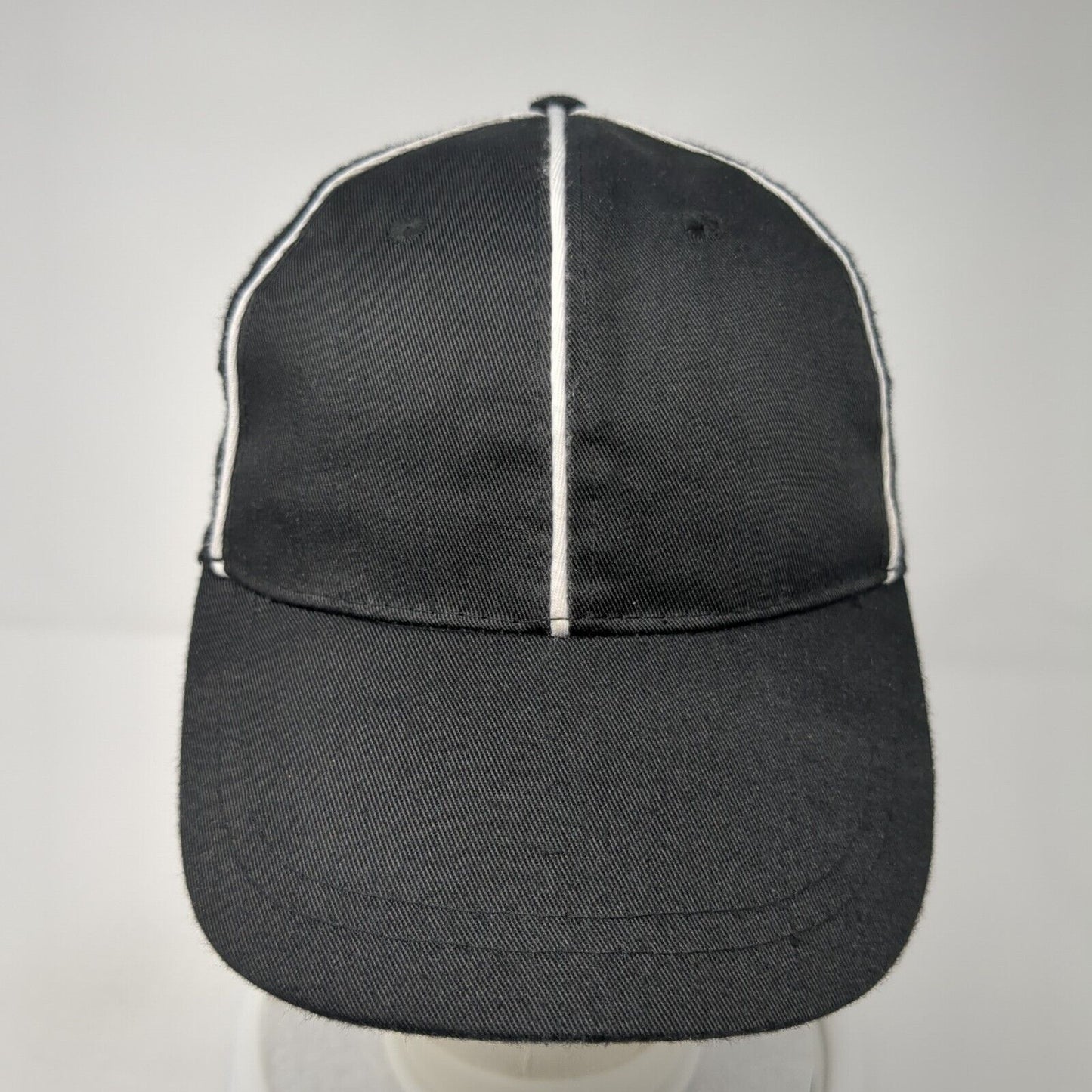 Unbranded Strapback Hat Black One Size Adjustable Vented Holes 6 Panel Blank