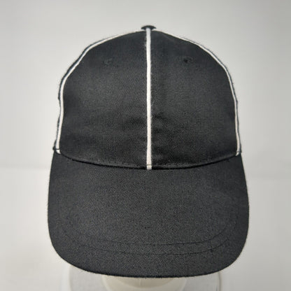 Unbranded Strapback Hat Black One Size Adjustable Vented Holes 6 Panel Blank