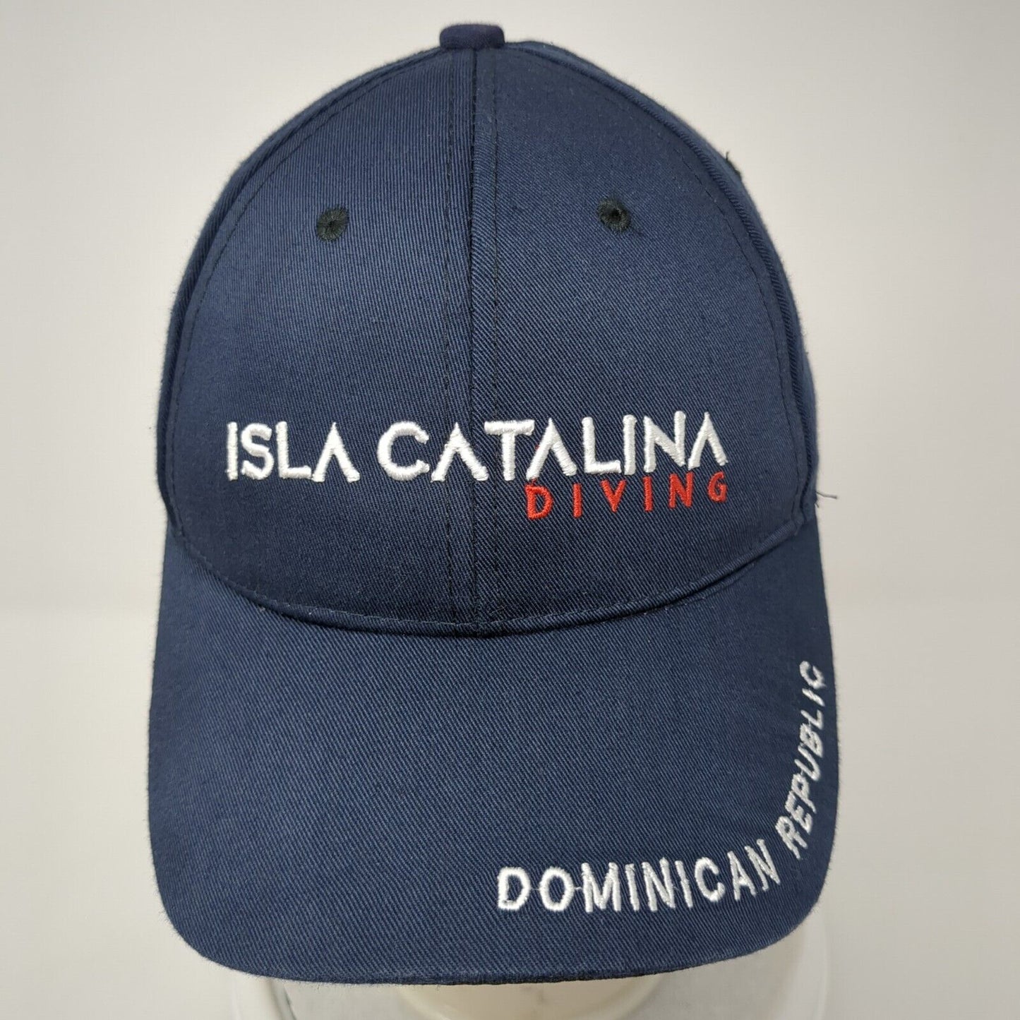 Isla Catalina Diving Strapback Hat Blue One Size Dominican Republic