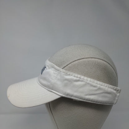 Luby Bay 1911 Strapback Sun Visor Hat White OSFA Solid Embroidered