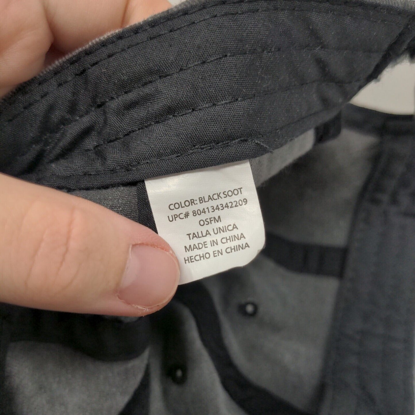 Unbranded Strapback Hat Black Soot Gray OSFM Adjustable Blank