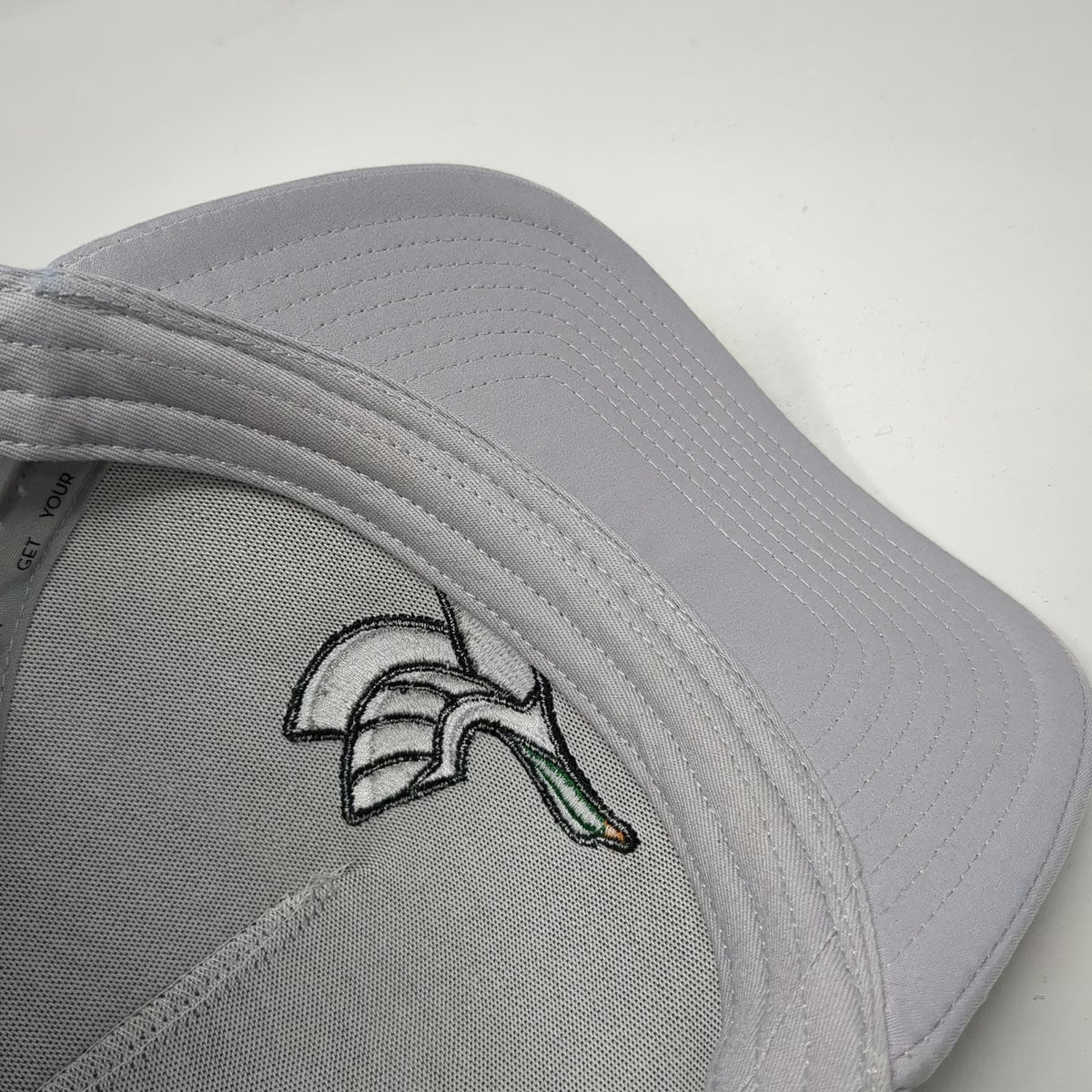 Waggle Trucker Hat Gray One Size Duck Embroidery Perforated Golf Snapback Hat