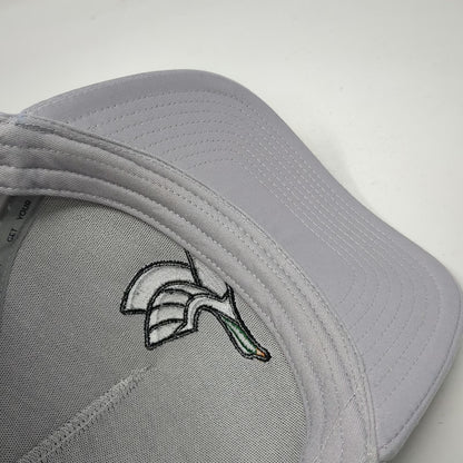 Waggle Trucker Hat Gray One Size Duck Embroidery Perforated Golf Snapback Hat