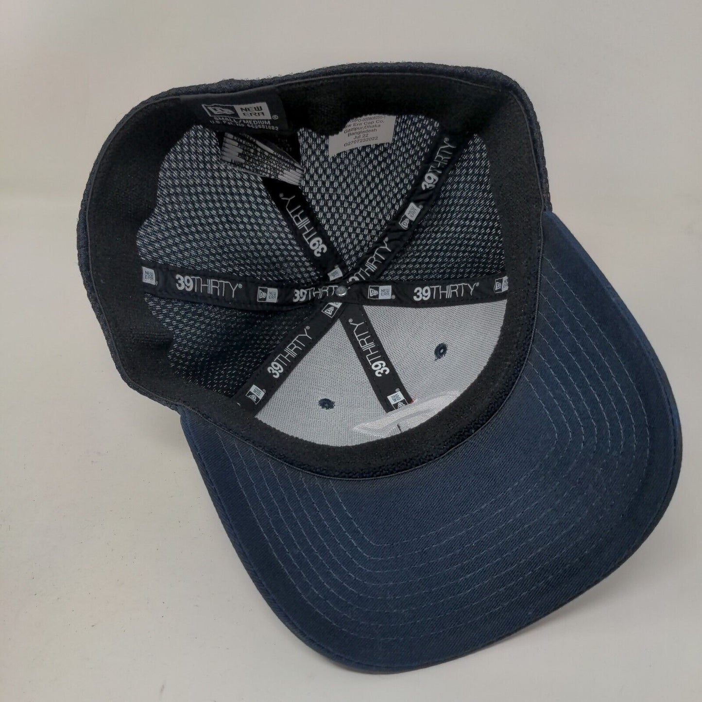 New Era Men's Fitted Hat Blue S-M Embroidered C Logo 39Thirty 100% Cotton
