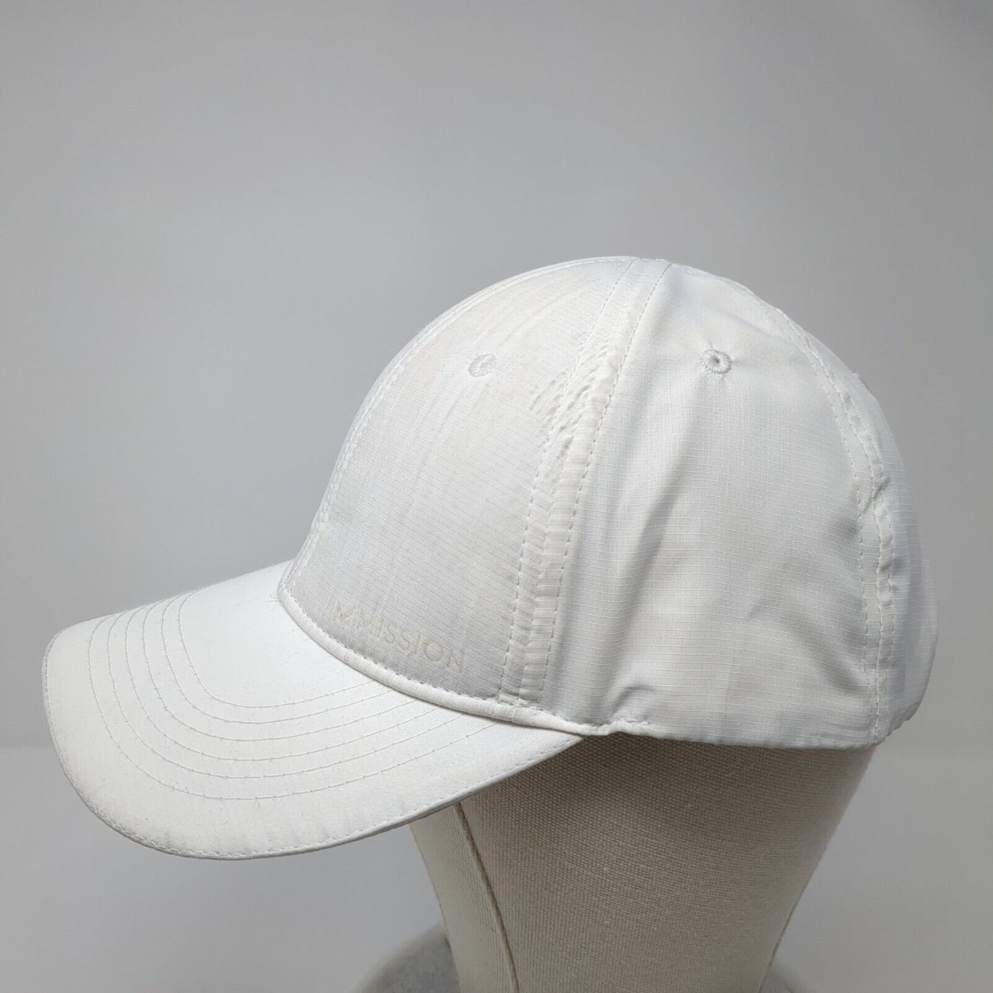 Mission Strapback Hat White One Size Adjustable 6 Panel Wet To Cool Blank