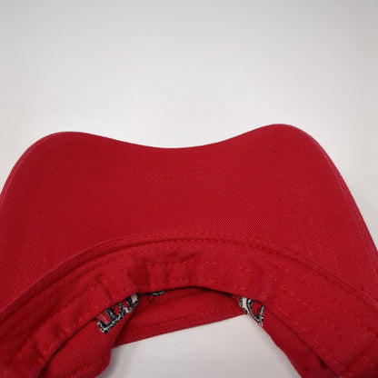 Trojans Strapback Sun Visor Hat Red One Size Adjustable Embroidered Sportsman
