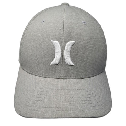 Hurley Baseball Cap Gray XL Flexfit Embroidered Logo Recycled Surf Hat