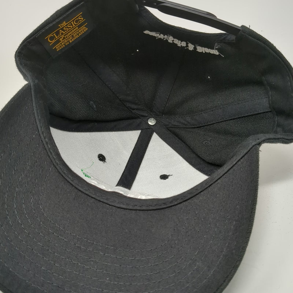 Yupoong Snapback Hat Black One Size USS Easy Safe Clean Logo Structured 6 Panel