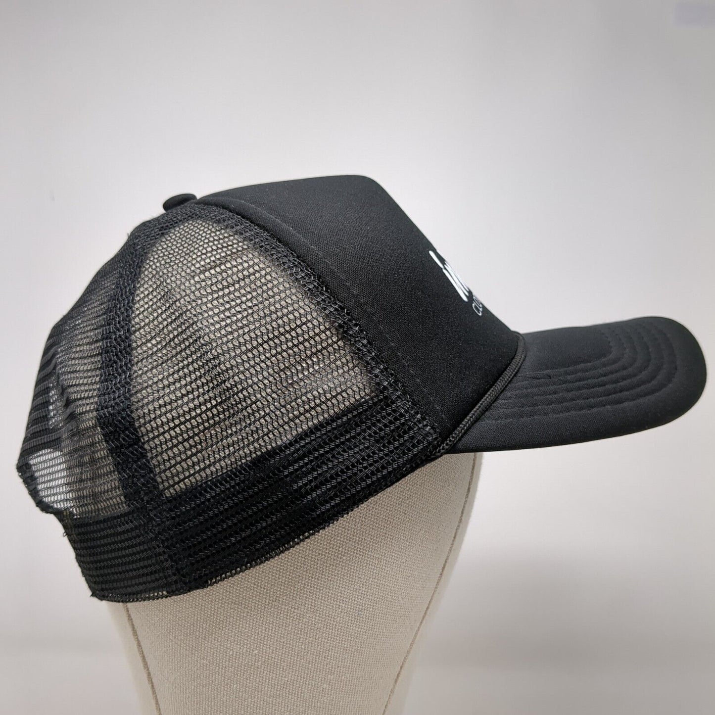 Intrepid Clothing Co. Snapback Trucker Hat Black OSFA Adjustable Mesh Back Rope