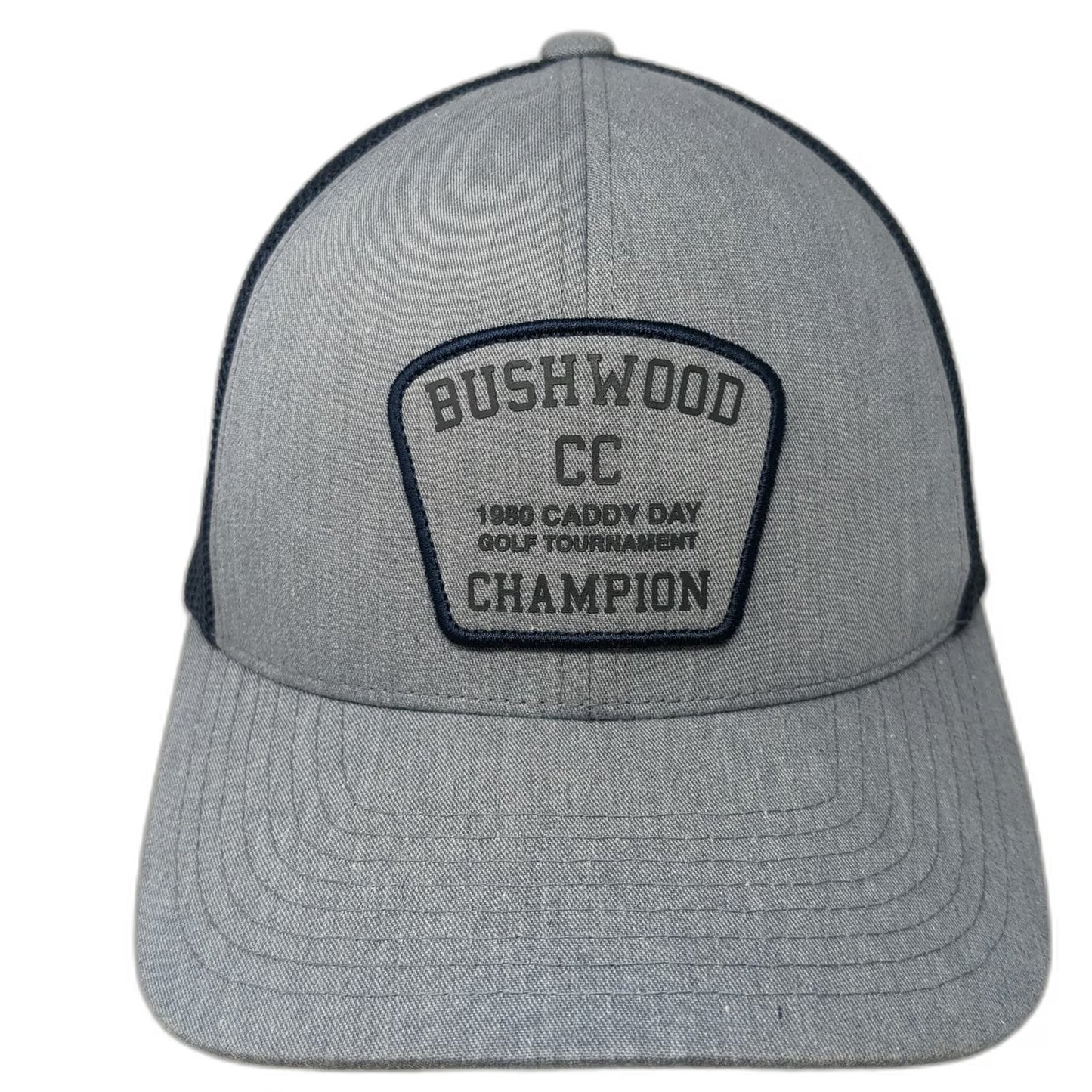 Yupoong Bushwood CC Golf Tournament Champion Trucker Hat Gray One Size Mesh Back