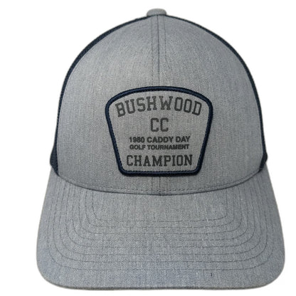 Yupoong Bushwood CC Golf Tournament Champion Trucker Hat Gray One Size Mesh Back