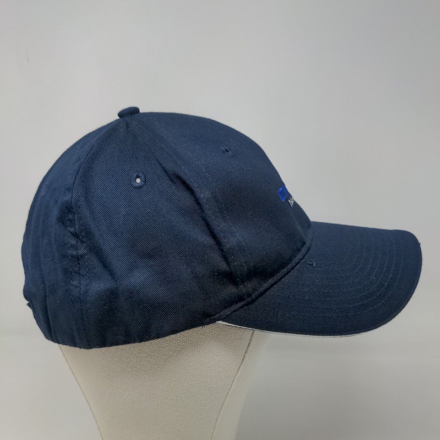 Port & Company Men's Strapback Hat Blue Emerson Network Power Embroidered Logo