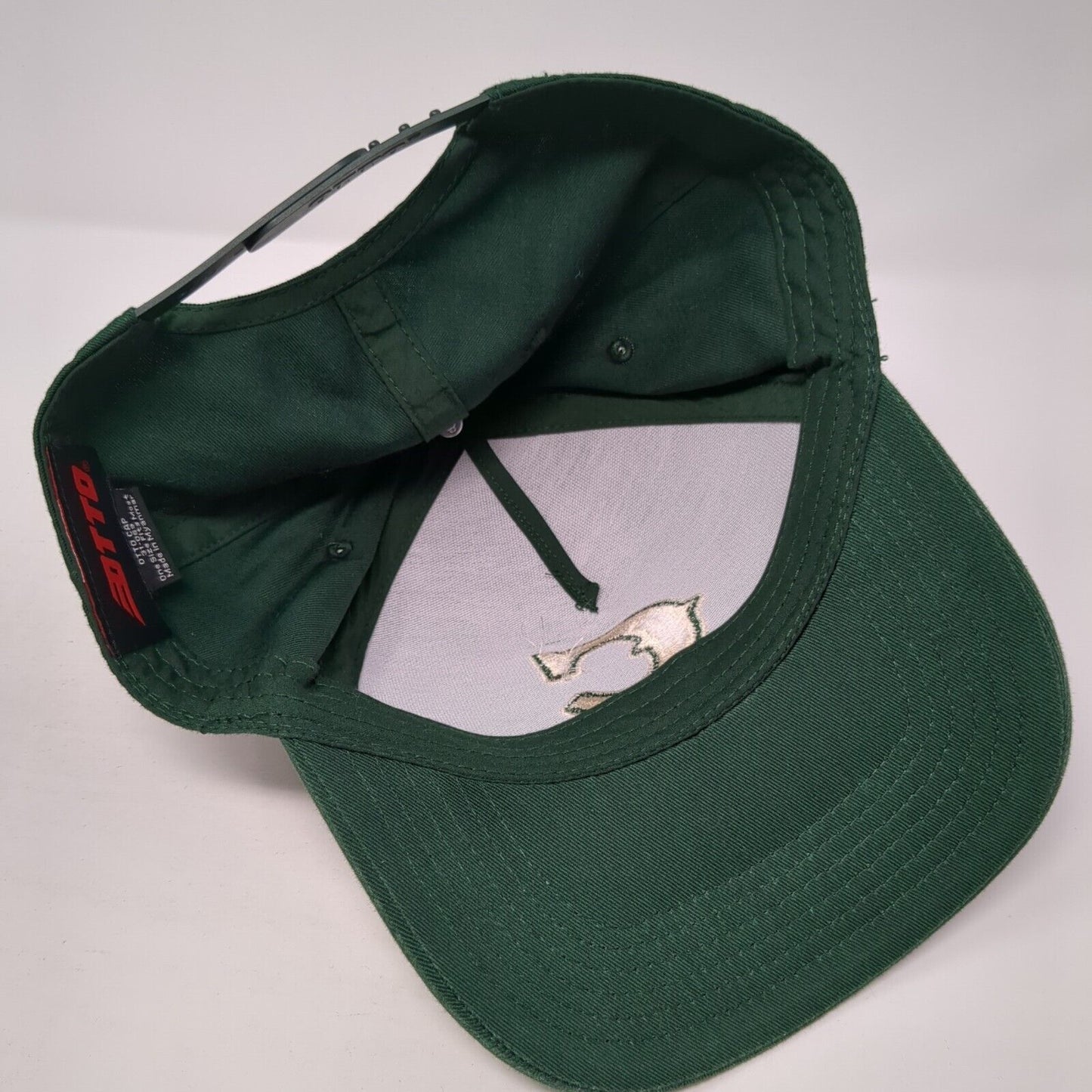 Letter C Snapback Hat Green One Size Solid Adjustable Embroidered Otto