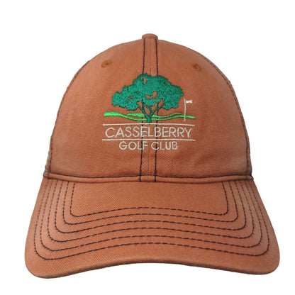 Casselberry Golf Club Snapback Hat Orangish Brown OSFM Embroidered Mesh Back